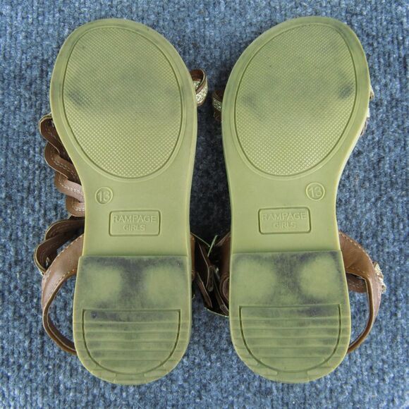Rampage Youth Girls Sandals Shoes Size 13 Medium Brown Synthetic Buckle - Picture 7 of 9